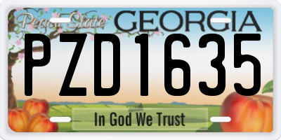 GA license plate PZD1635