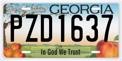 GA license plate PZD1637