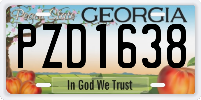 GA license plate PZD1638