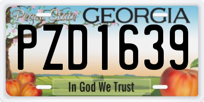 GA license plate PZD1639