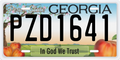 GA license plate PZD1641