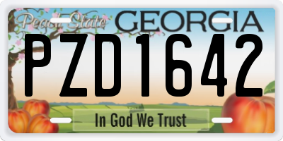 GA license plate PZD1642