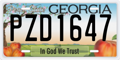 GA license plate PZD1647