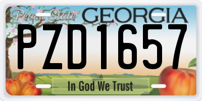 GA license plate PZD1657