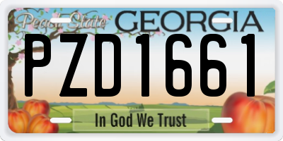 GA license plate PZD1661