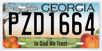 GA license plate PZD1664