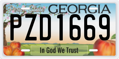 GA license plate PZD1669
