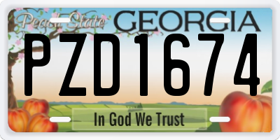 GA license plate PZD1674