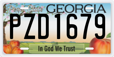 GA license plate PZD1679