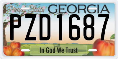 GA license plate PZD1687