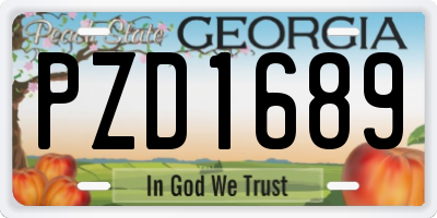 GA license plate PZD1689