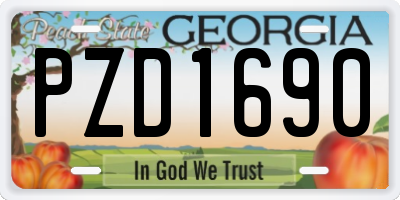 GA license plate PZD1690