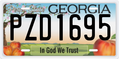 GA license plate PZD1695