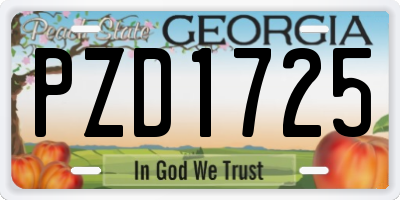 GA license plate PZD1725