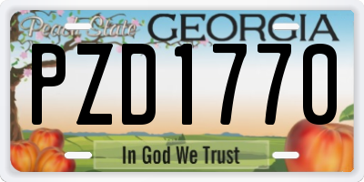 GA license plate PZD1770