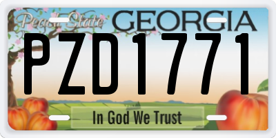 GA license plate PZD1771