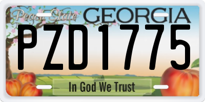 GA license plate PZD1775