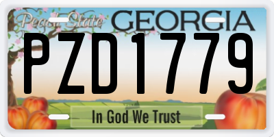 GA license plate PZD1779