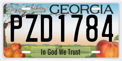 GA license plate PZD1784