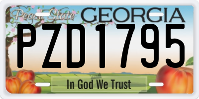 GA license plate PZD1795