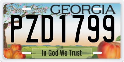 GA license plate PZD1799