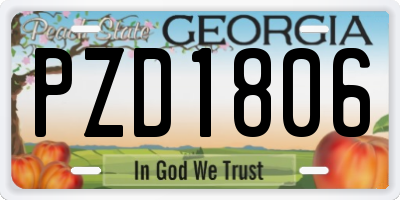 GA license plate PZD1806