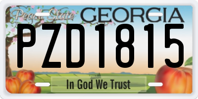 GA license plate PZD1815