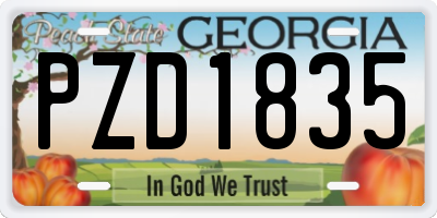 GA license plate PZD1835