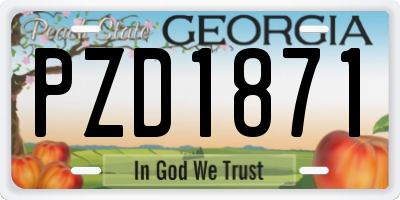 GA license plate PZD1871