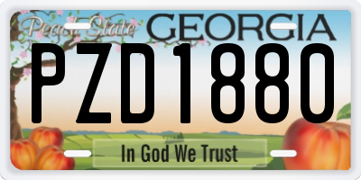 GA license plate PZD1880