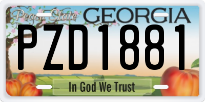 GA license plate PZD1881