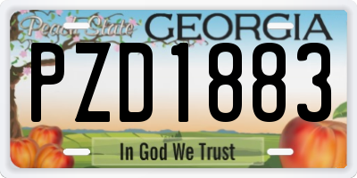GA license plate PZD1883