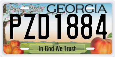 GA license plate PZD1884
