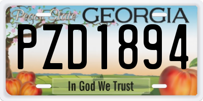GA license plate PZD1894
