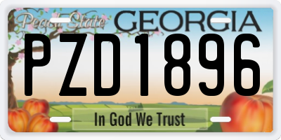 GA license plate PZD1896