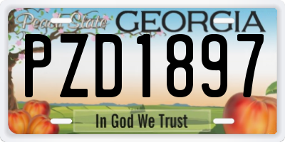 GA license plate PZD1897