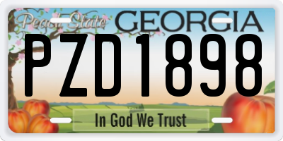 GA license plate PZD1898