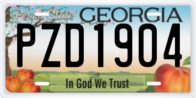 GA license plate PZD1904