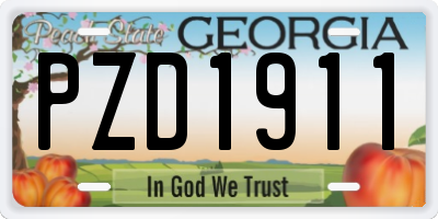 GA license plate PZD1911