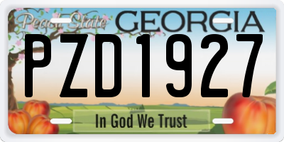 GA license plate PZD1927
