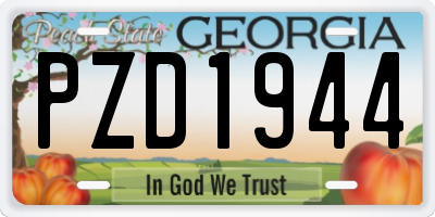 GA license plate PZD1944