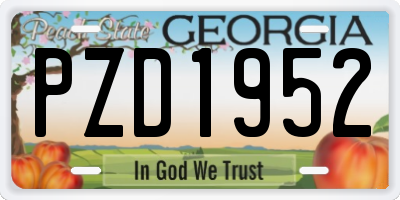 GA license plate PZD1952