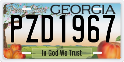 GA license plate PZD1967