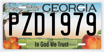 GA license plate PZD1979