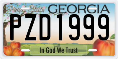 GA license plate PZD1999