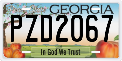 GA license plate PZD2067