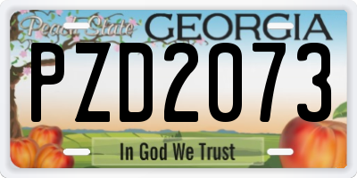 GA license plate PZD2073