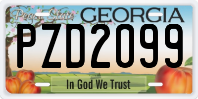 GA license plate PZD2099