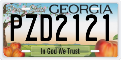 GA license plate PZD2121