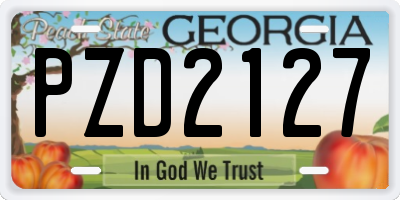 GA license plate PZD2127